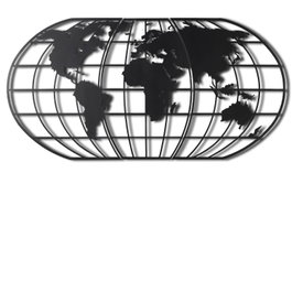Wallity World Map Globe Led - Black